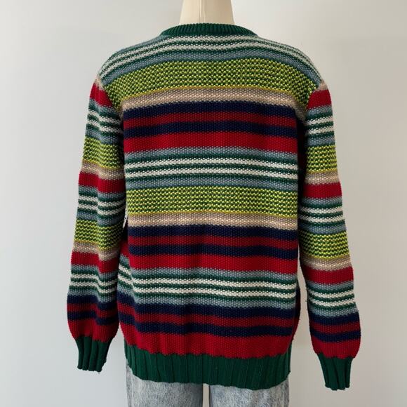 Gucci Striped V-Neck Deer Sweater Pullover Wool Alpaca Blend | Men's L - Picture 7 of 12